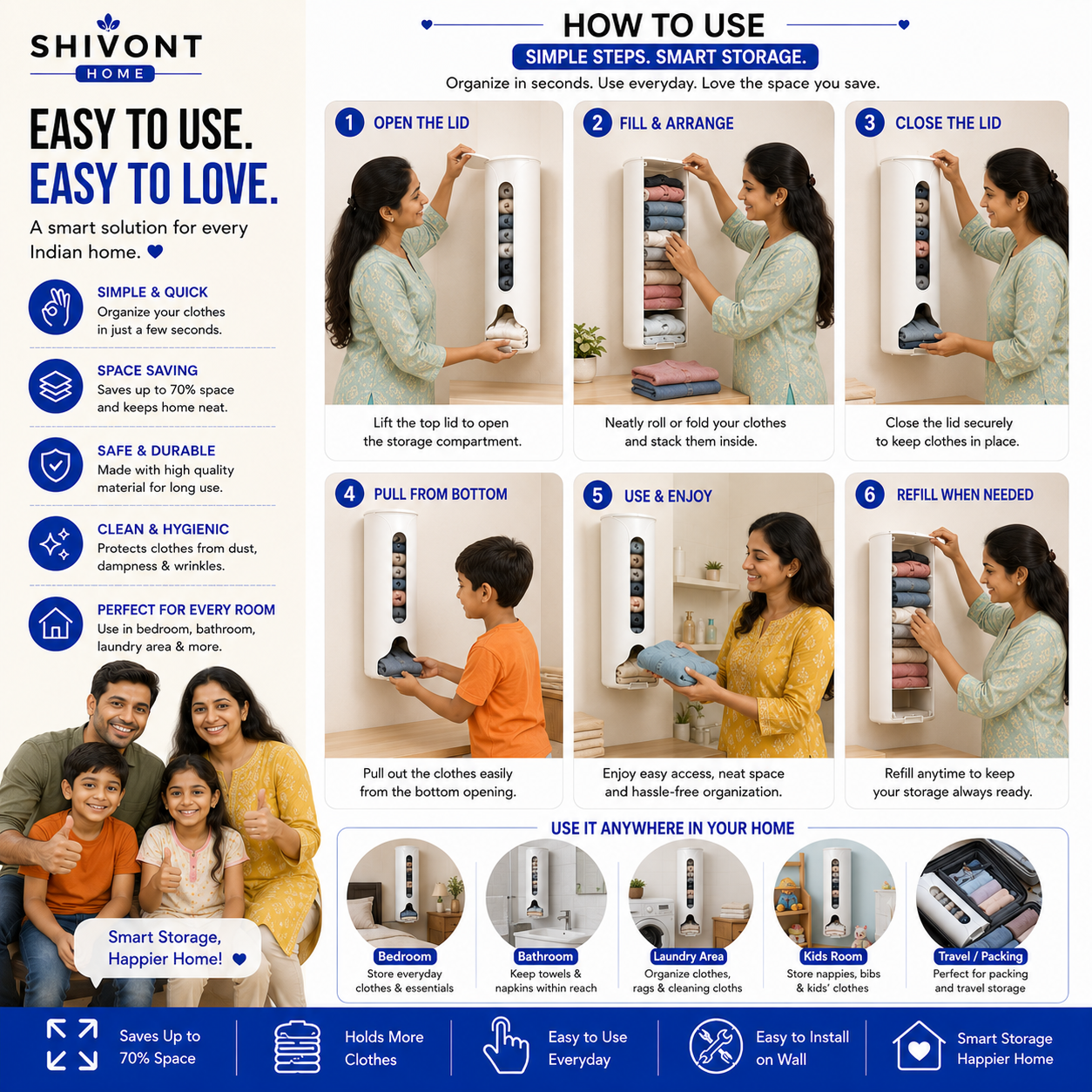 Multipurpose Wall-Mounted Cabinet Storage Organizer