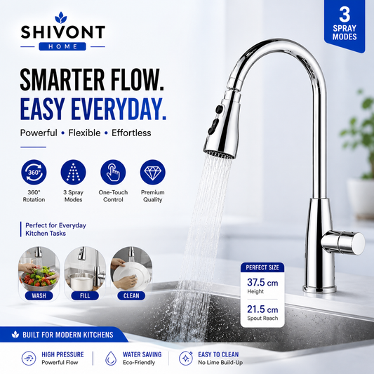 Stainless Steel 360 Degree Flexible tap extender for kitchen sink