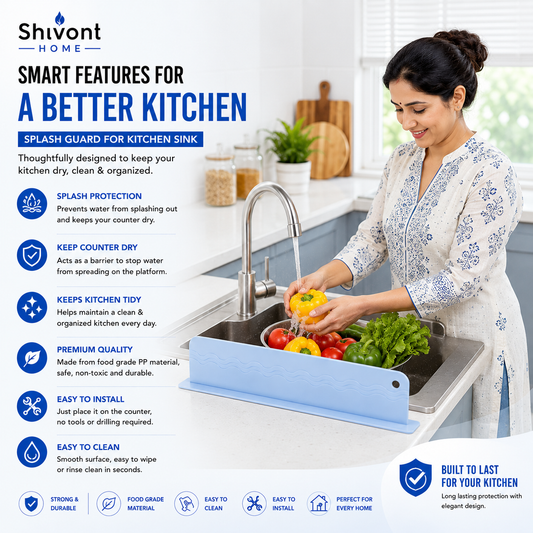 Kitchen Water Splash Guard Sink Splashback for Dish Washing
