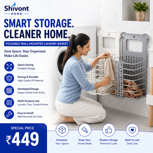 Wall Mounted Bathroom Hanging Laundry Basket