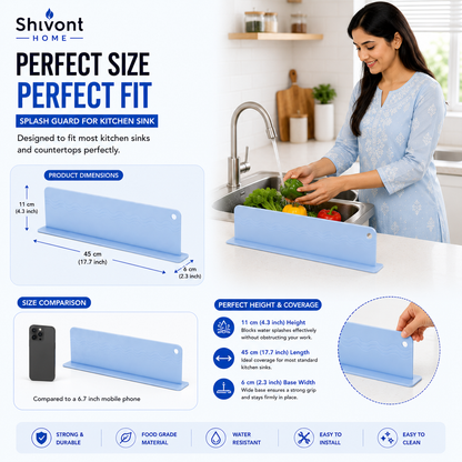 Kitchen Water Splash Guard Sink Splashback for Dish Washing